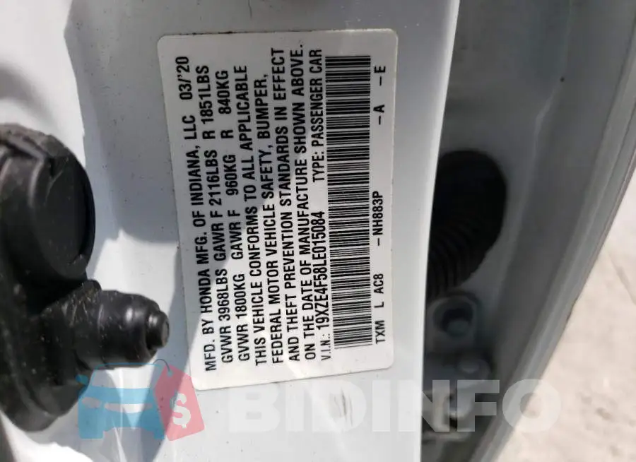 19XZE4F58LE015084 Photo# 12