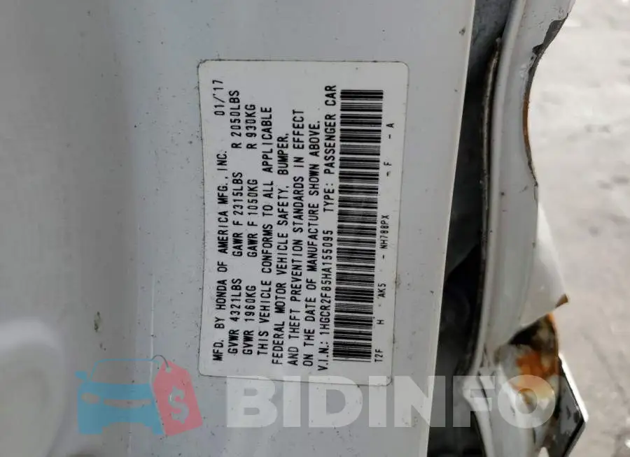1HGCR2F85HA155095 Photo# 12