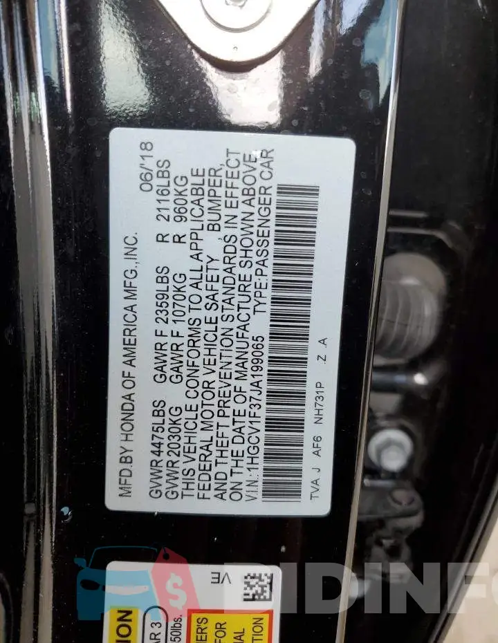 1HGCV1F37JA199065 Photo# 13