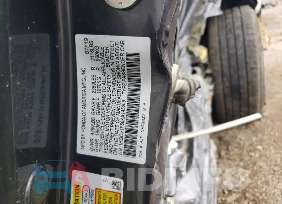 1HGCV1F56KA145209 Photo# 12