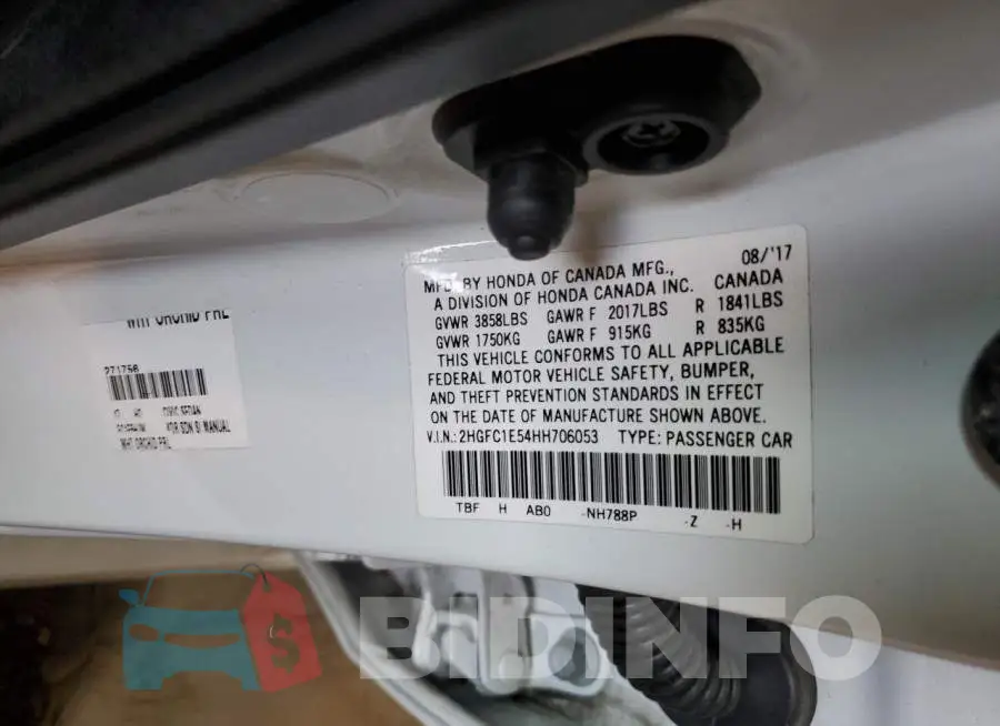 2HGFC1E54HH706053 Photo# 12