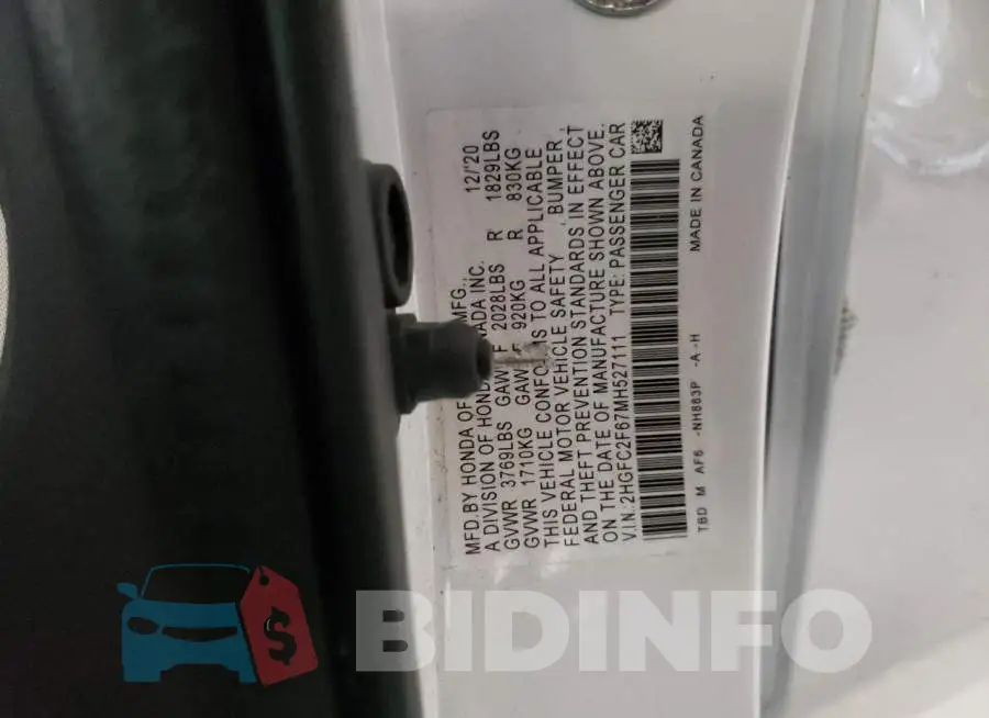 2HGFC2F67MH527111 Photo# 12