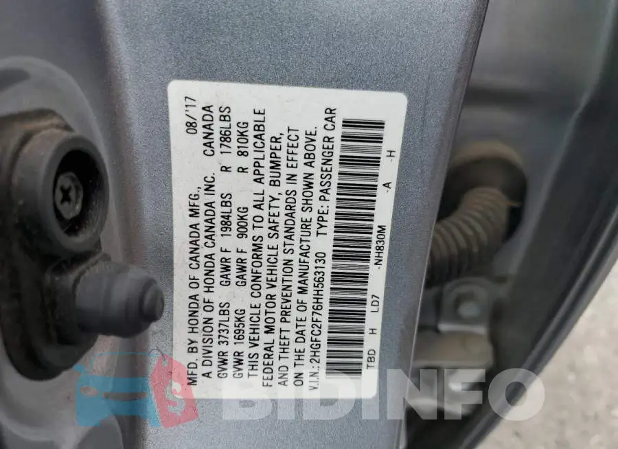 2HGFC2F76HH563130 Photo# 13