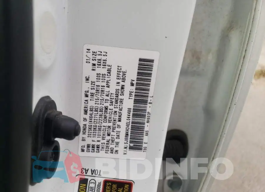 5J6RM4H34EL044486 Photo# 14