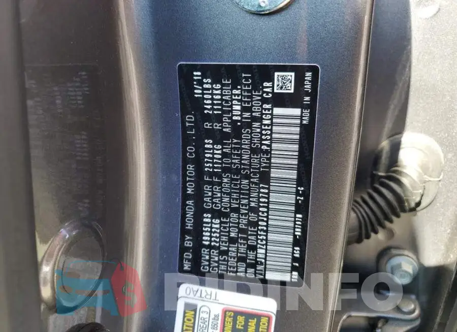JHMZC5F30JC019787 Photo# 12