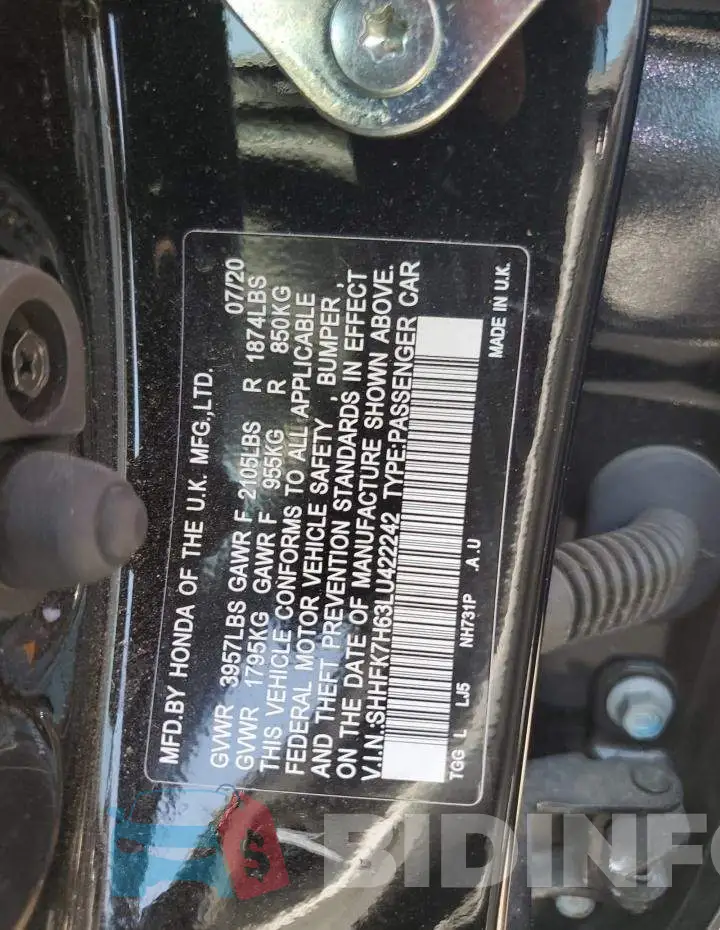 SHHFK7H63LU422242 Photo# 12