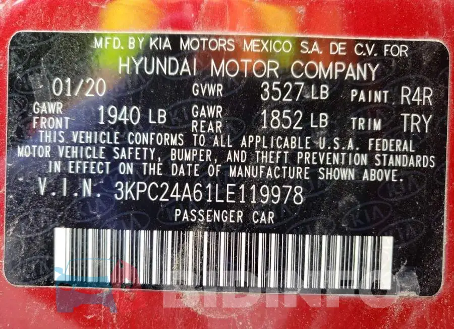 3KPC24A61LE119978 Photo# 12