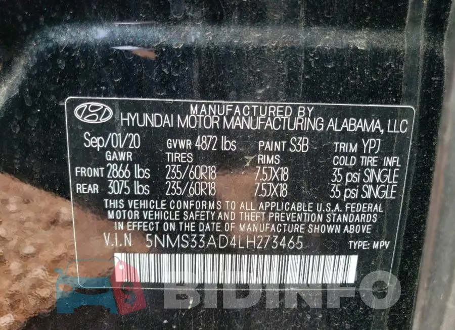5NMS33AD4LH273465 Photo# 13