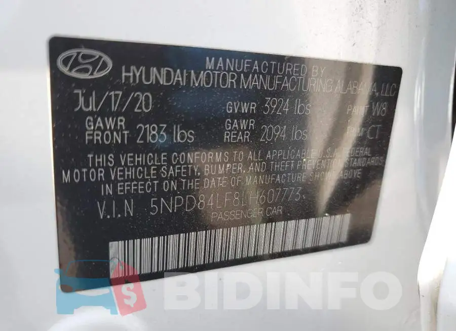 5NPD84LF8LH607773 Photo# 12