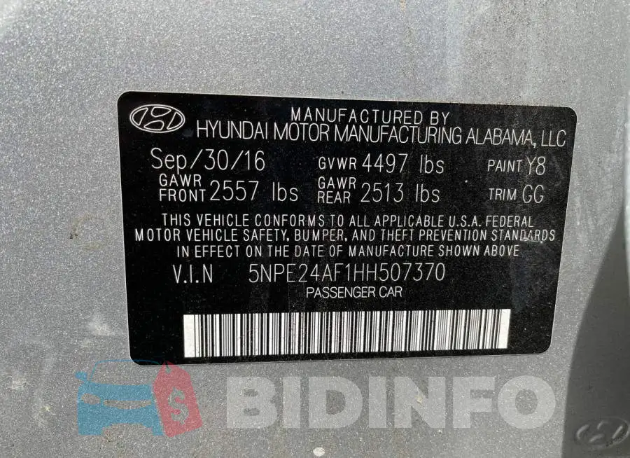 5NPE24AF1HH507370 Photo# 10