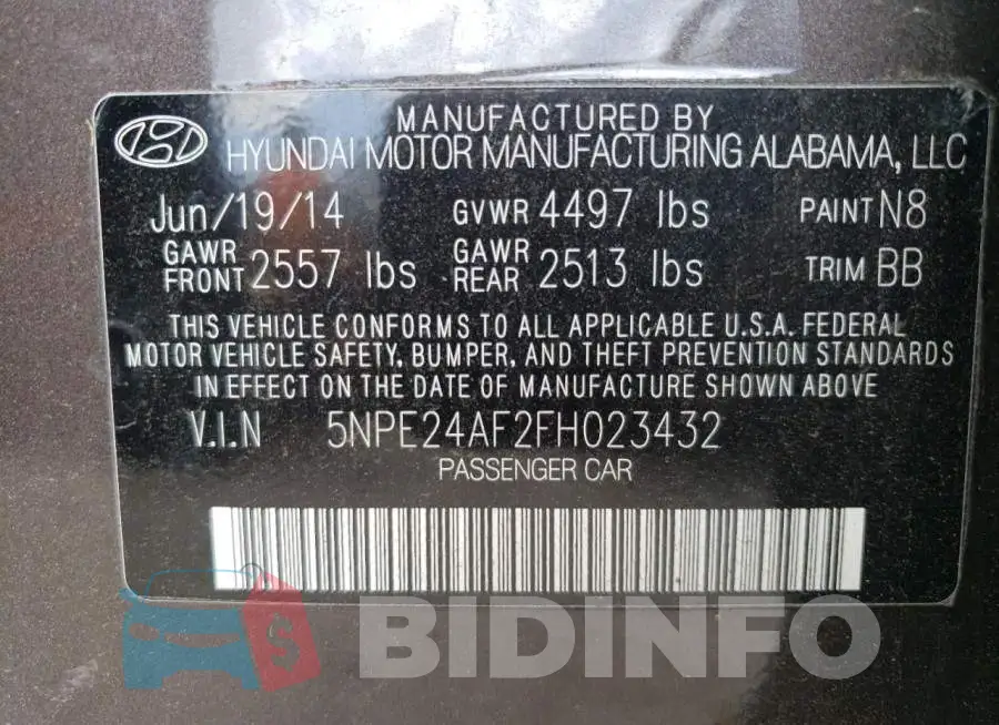 5NPE24AF2FH023432 Photo# 12