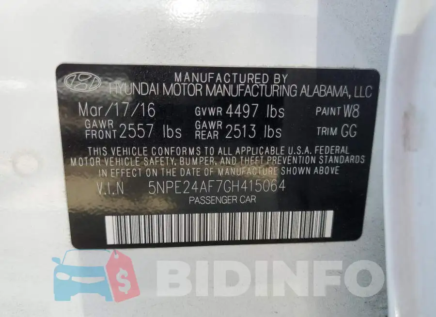 5NPE24AF7GH415064 Photo# 12