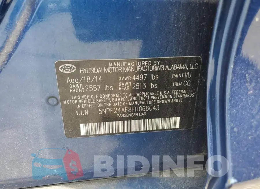 5NPE24AF8FH066043 Photo# 12