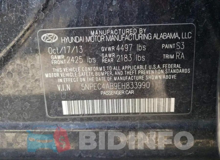5NPEC4AB9EH833990 Photo# 12