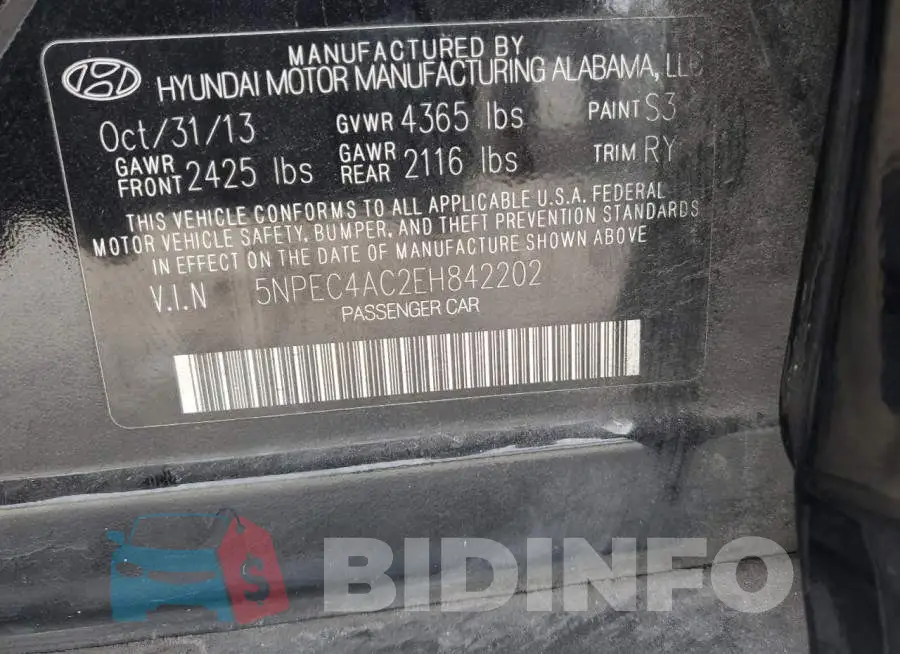5NPEC4AC2EH842202 Photo# 13