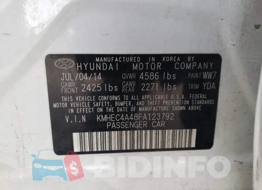 KMHEC4A48FA123792 Photo# 12