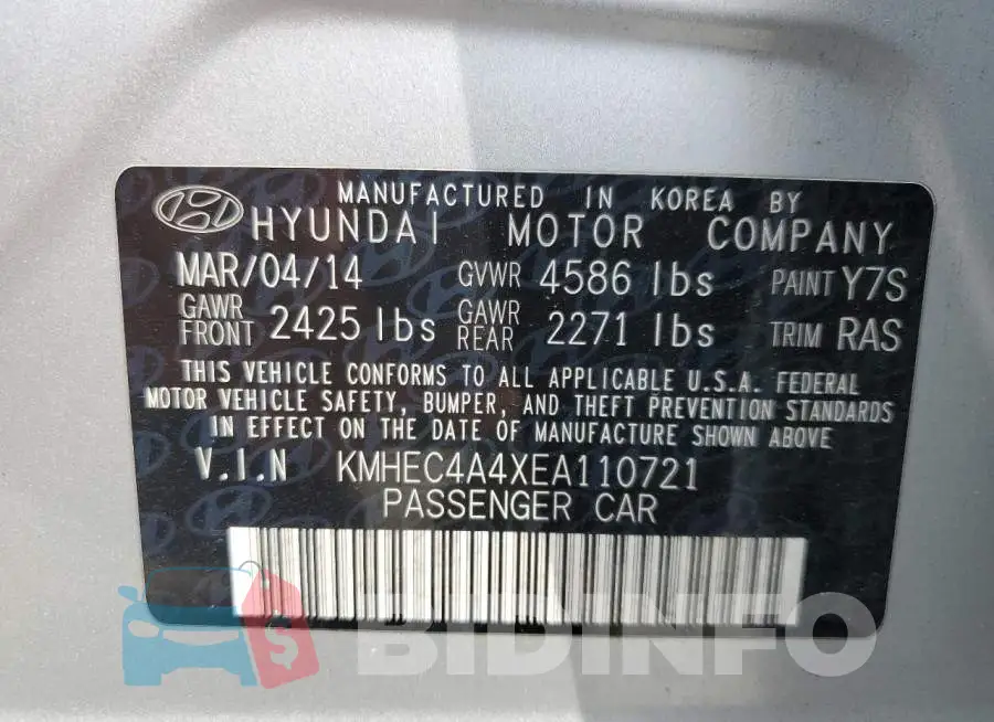 KMHEC4A4XEA110721 Photo# 12