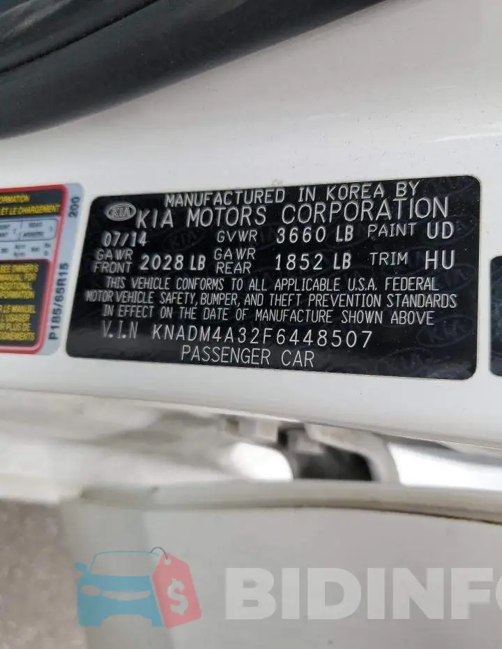 KNADM4A32F6448507 Photo# 12