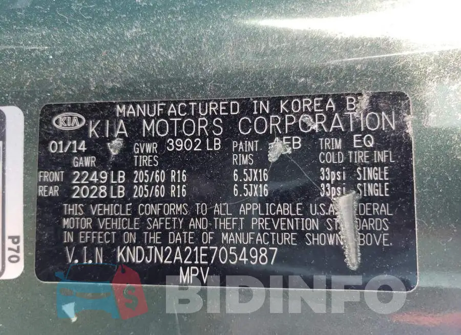 KNDJN2A21E7054987 Photo# 12