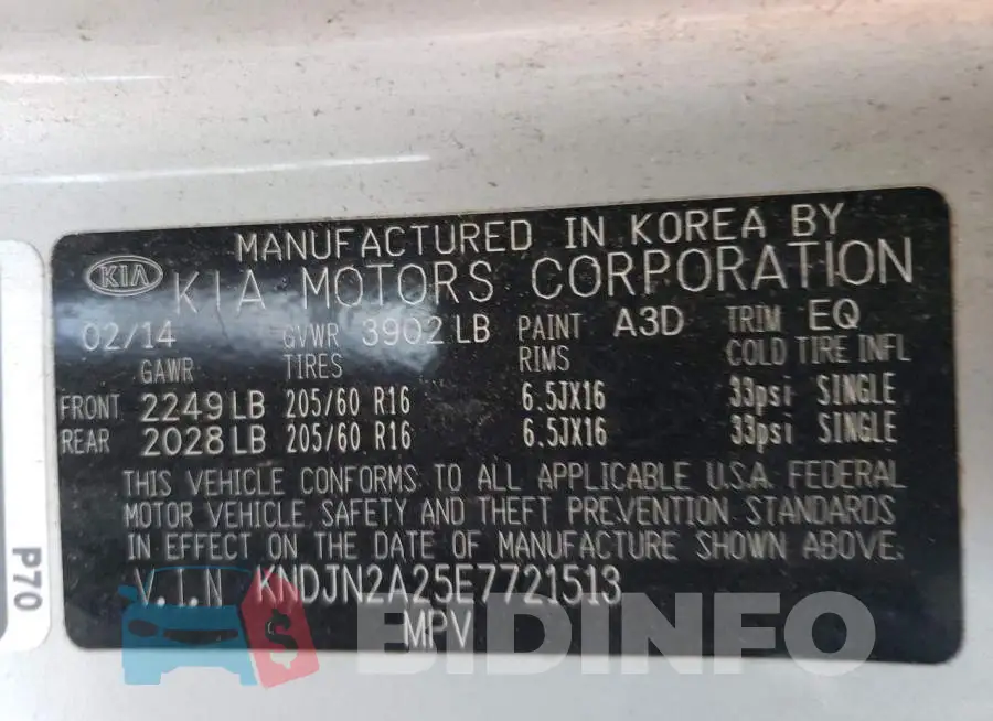 KNDJN2A25E7721513 Photo# 13