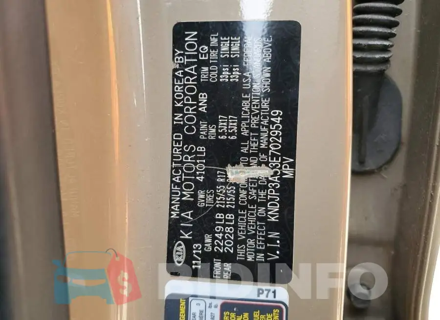 KNDJP3A53E7029549 Photo# 12