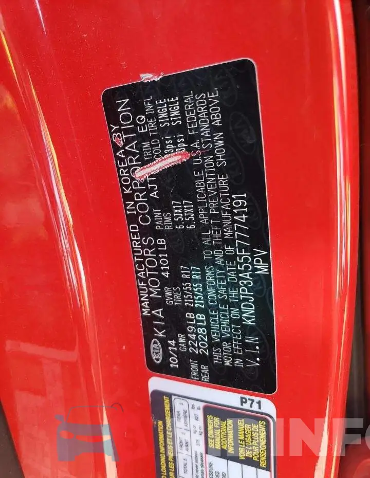 KNDJP3A55F7774191 Photo# 13