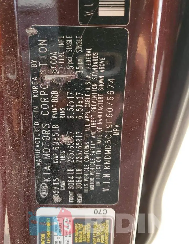 KNDMB5C19F6076674 Photo# 13