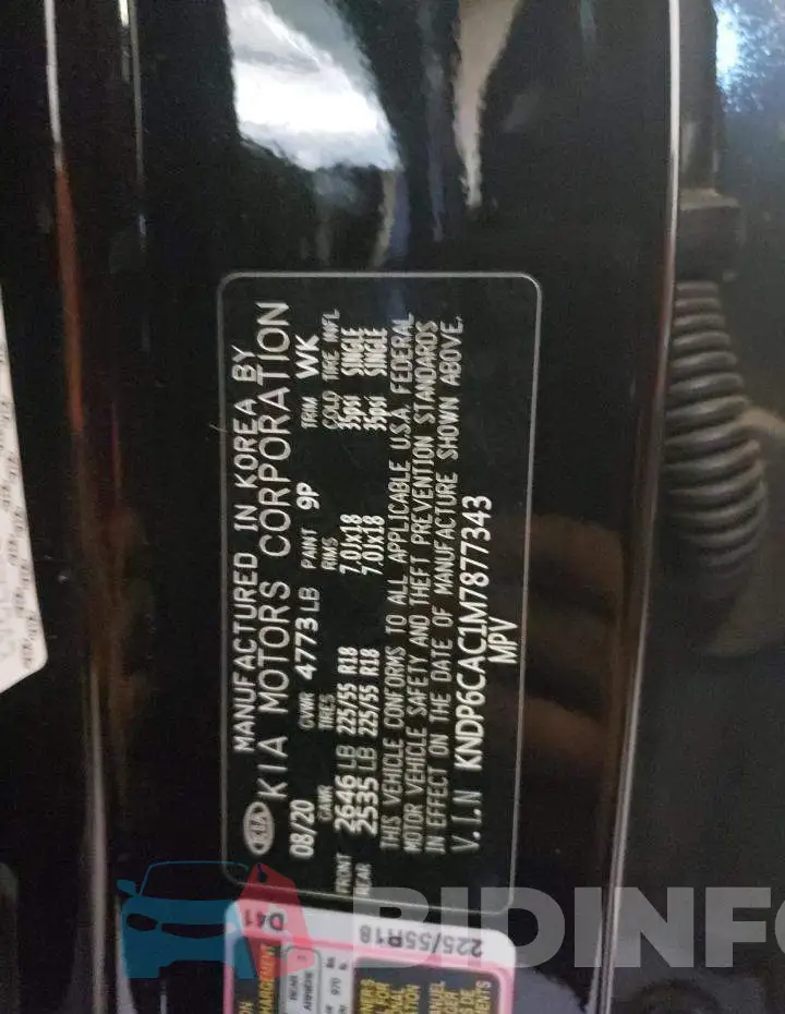 KNDP6CAC1M7877343 Photo# 13