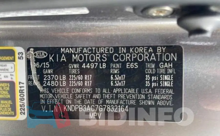 KNDPB3AC7G7832164 Photo# 10