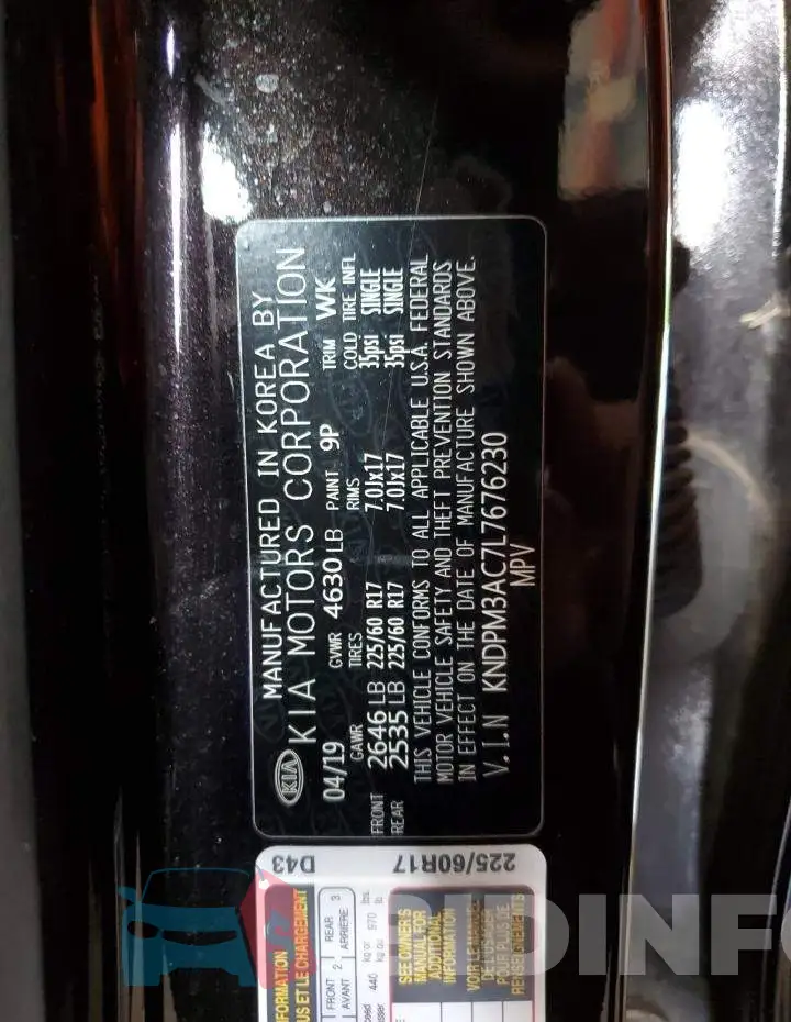 KNDPM3AC7L7676230 Photo# 14