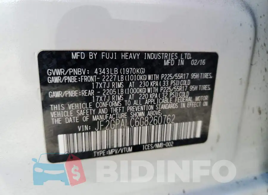 JF2GPALC6G8260762 Photo# 14