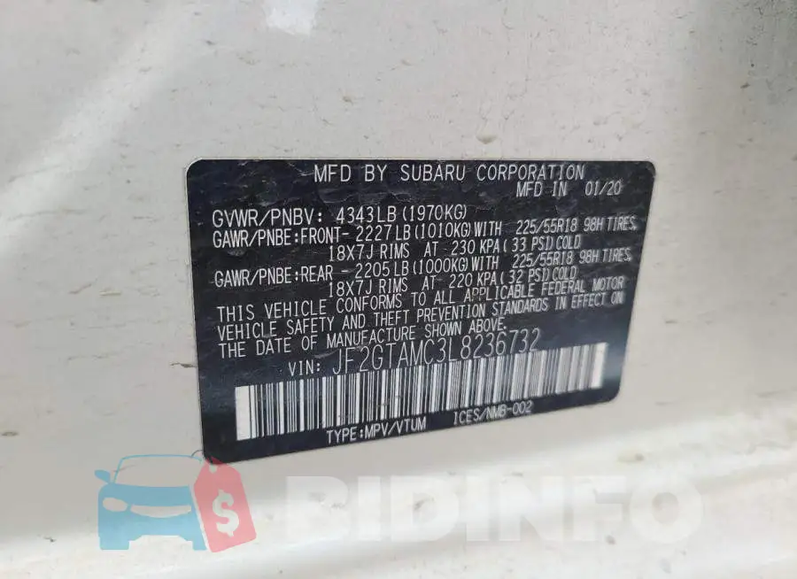 JF2GTAMC3L8236732 Photo# 13