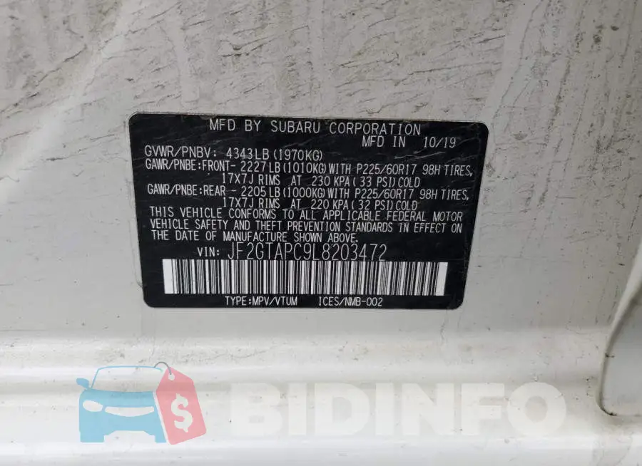 JF2GTAPC9L8203472 Photo# 13