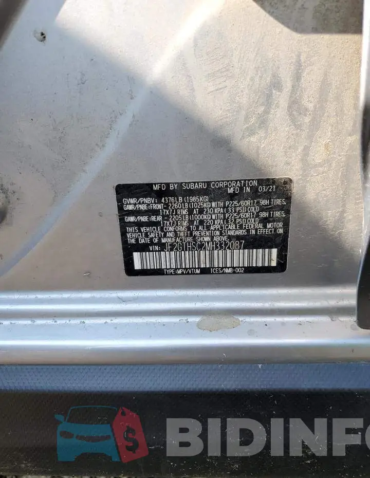JF2GTHSC2MH332087 Photo# 12