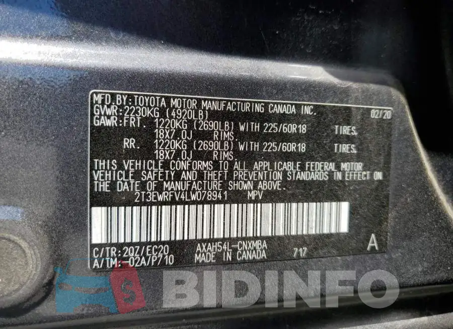 2T3EWRFV4LW078941 Photo# 12