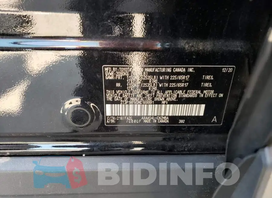 2T3P1RFV0MC169991 Photo# 12