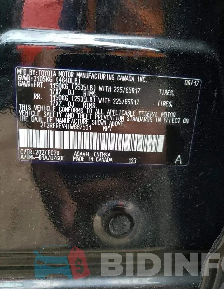 2T3RFREV4HW667501 Photo# 12