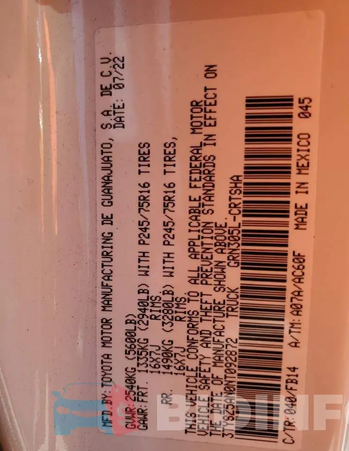 3TYSZ5AN0NT092872 Photo# 12
