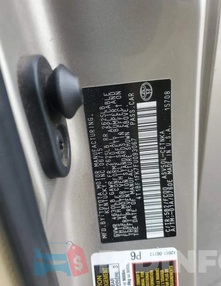 4T1BF1FK7FU093067 Photo# 12