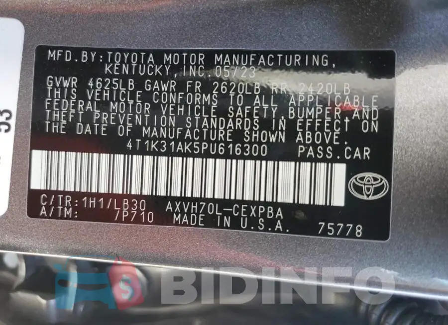 4T1K31AK5PU616300 Photo# 12