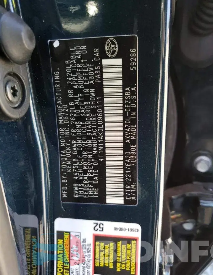 4T1M11AK0LU960111 Photo# 12
