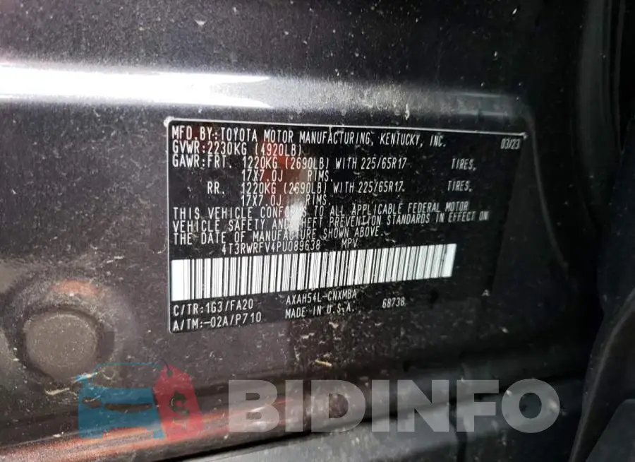 4T3RWRFV4PU089638 Photo# 12
