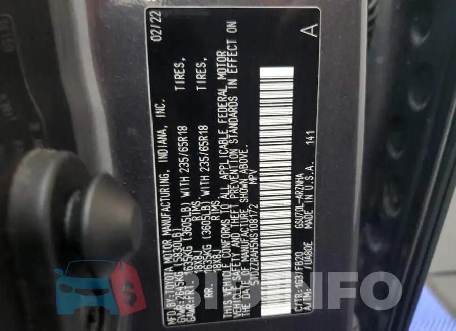 5TDZZRAH5NS108172 Photo# 13
