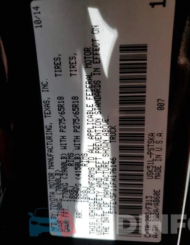 5TFEY5F11FX176146 Photo# 12