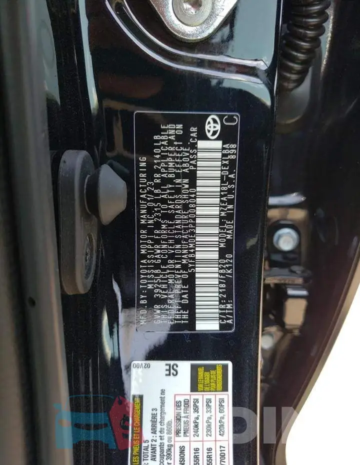 5YFB4MDE3PP008040 Photo# 13