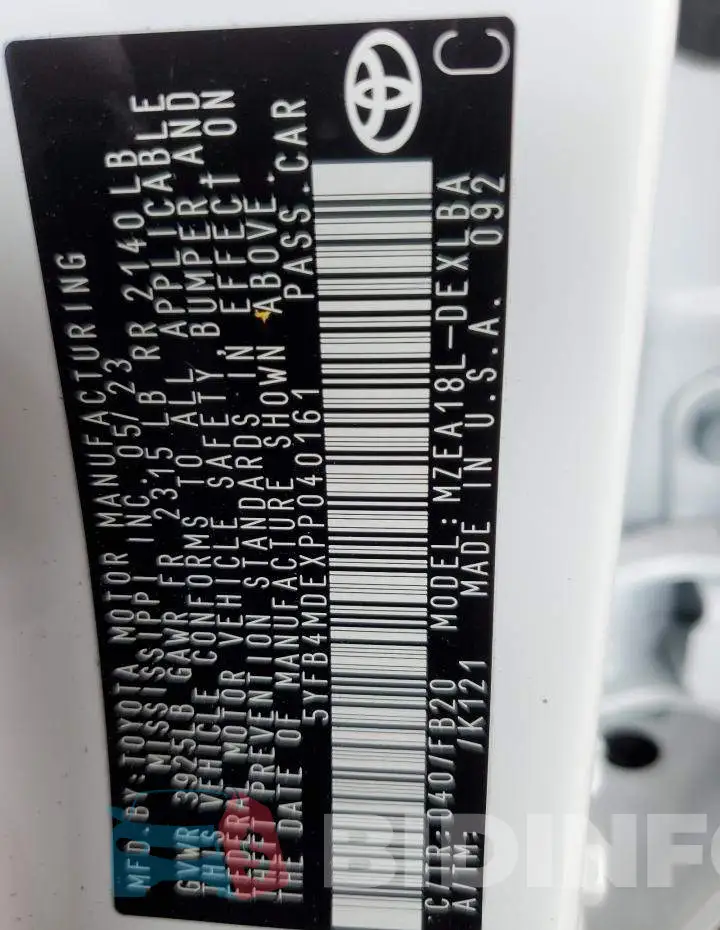 5YFB4MDEXPP040161 Photo# 12