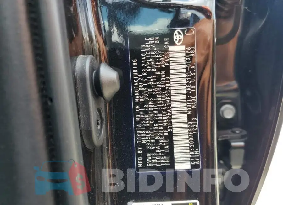 5YFEPMAE1MP262849 Photo# 13