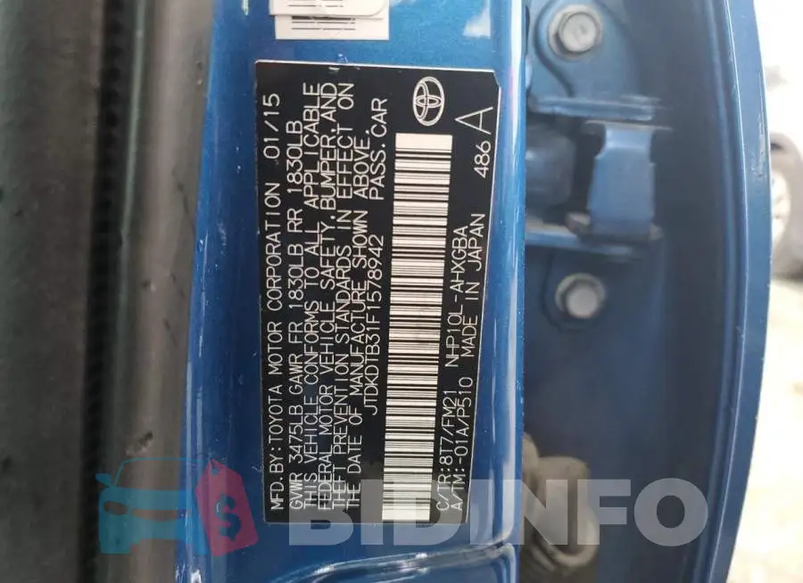 JTDKDTB31F1578942 Photo# 12
