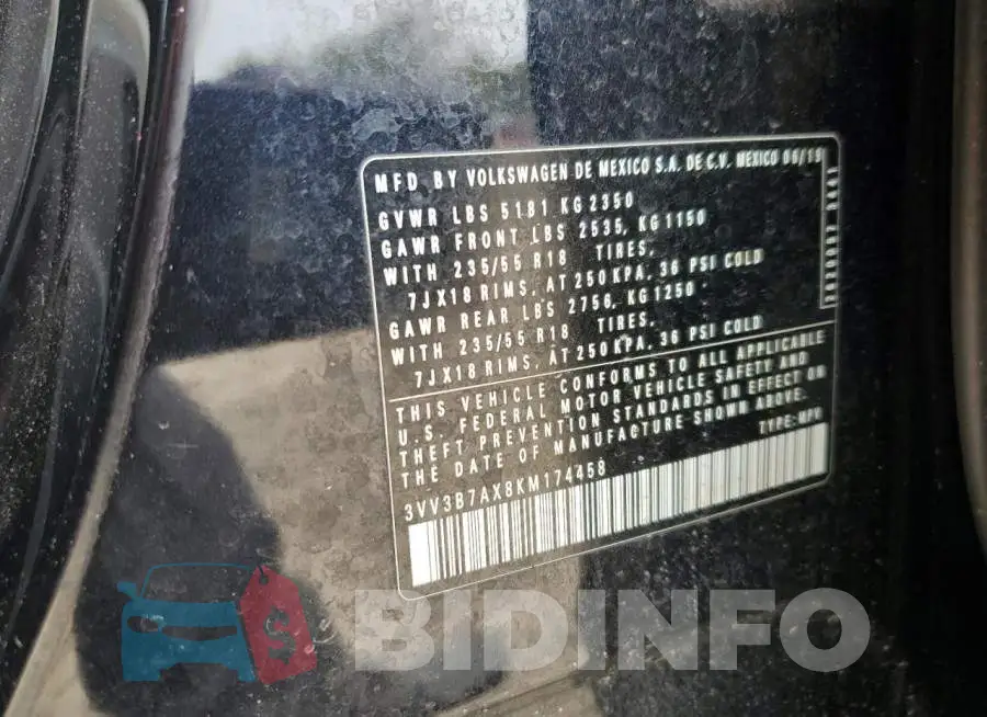 3VV3B7AX8KM174458 Photo# 12
