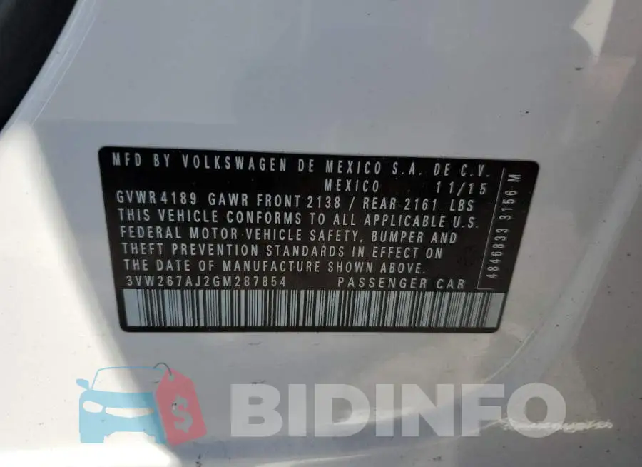 3VW267AJ2GM287854 Photo# 12